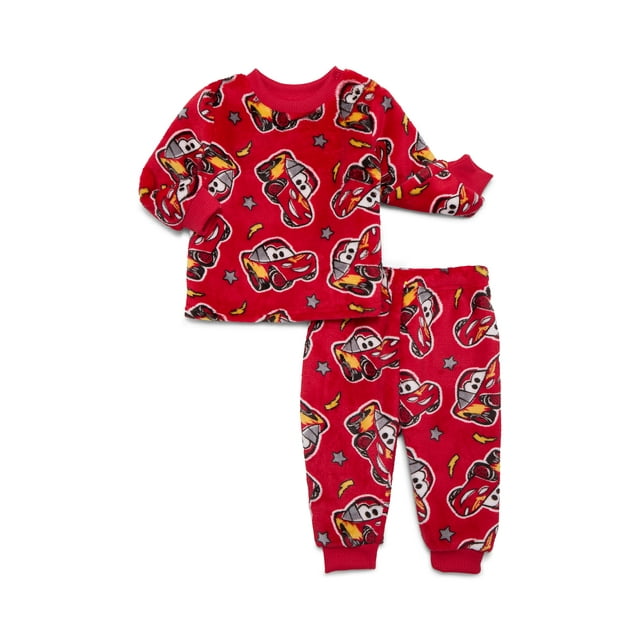 Pixar Cars Baby Long Sleeve Cozy All Over Print Crewneck Sweatshirt with Matching Jogger Pant, 2-Piece, Sizes 0/3M-24M