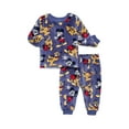 thumbnail image 1 of Mickey Mouse Baby Long Sleeve Cozy All Over Print Crewneck Sweatshirt with Matching Jogger Pant, 2-Piece, Sizes 0/3M-24M, 1 of 7