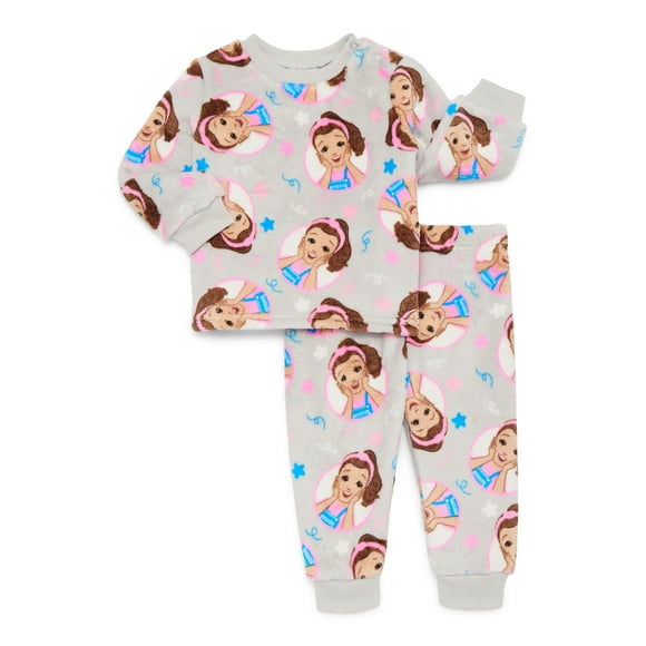 Ms. Rachel Baby Girls Printed Crewneck Sweatshirt and Jogger Pants Set, 2-Piece, Sizes 0/3M-24M