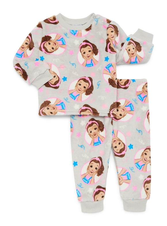 Ms. Rachel Baby Girls Printed Crewneck Sweatshirt and Jogger Pants Set, 2-Piece, Sizes 0/3M-24M