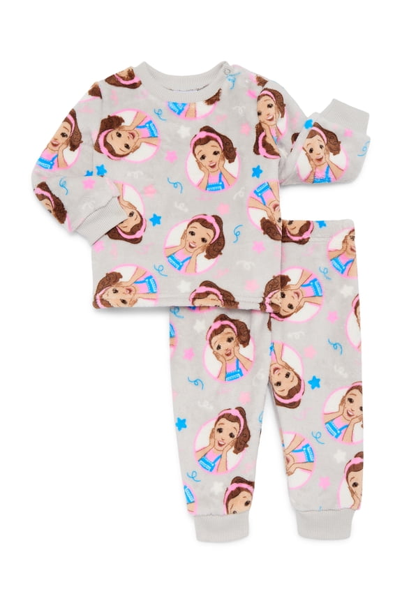 Ms. Rachel Baby Girls Printed Crewneck Sweatshirt and Jogger Pants Set, 2-Piece, Sizes 0/3M-24M