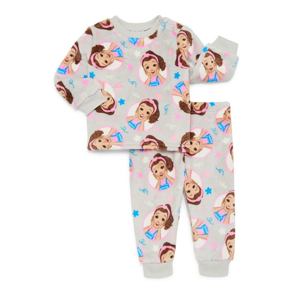 Ms. Rachel Baby Girls Printed Crewneck Sweatshirt and Jogger Pants Set, 2-Piece, Sizes 0/3M-24M