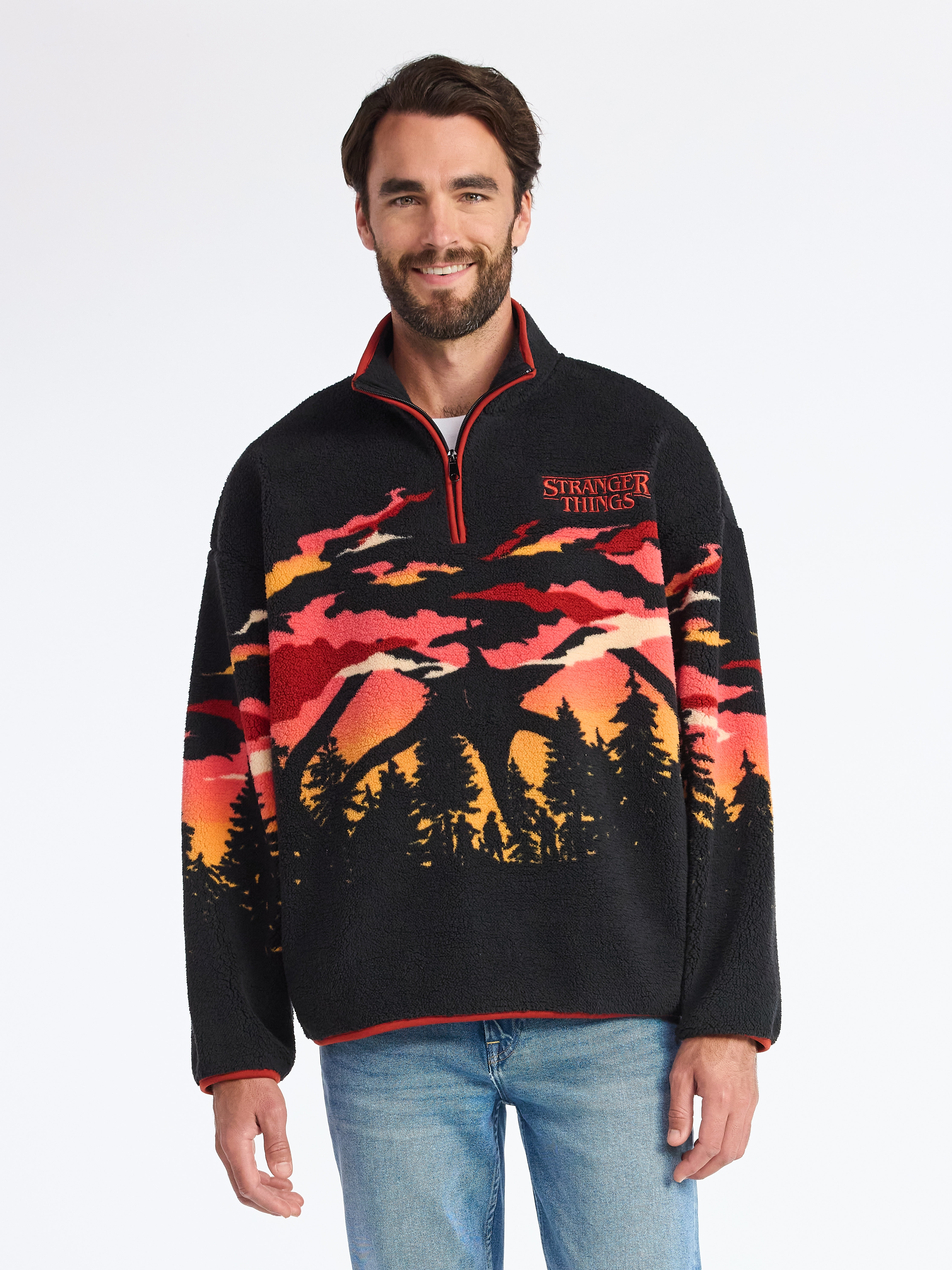 Netflix Stranger Things Logo Men's & Big Men's Faux Shearling
