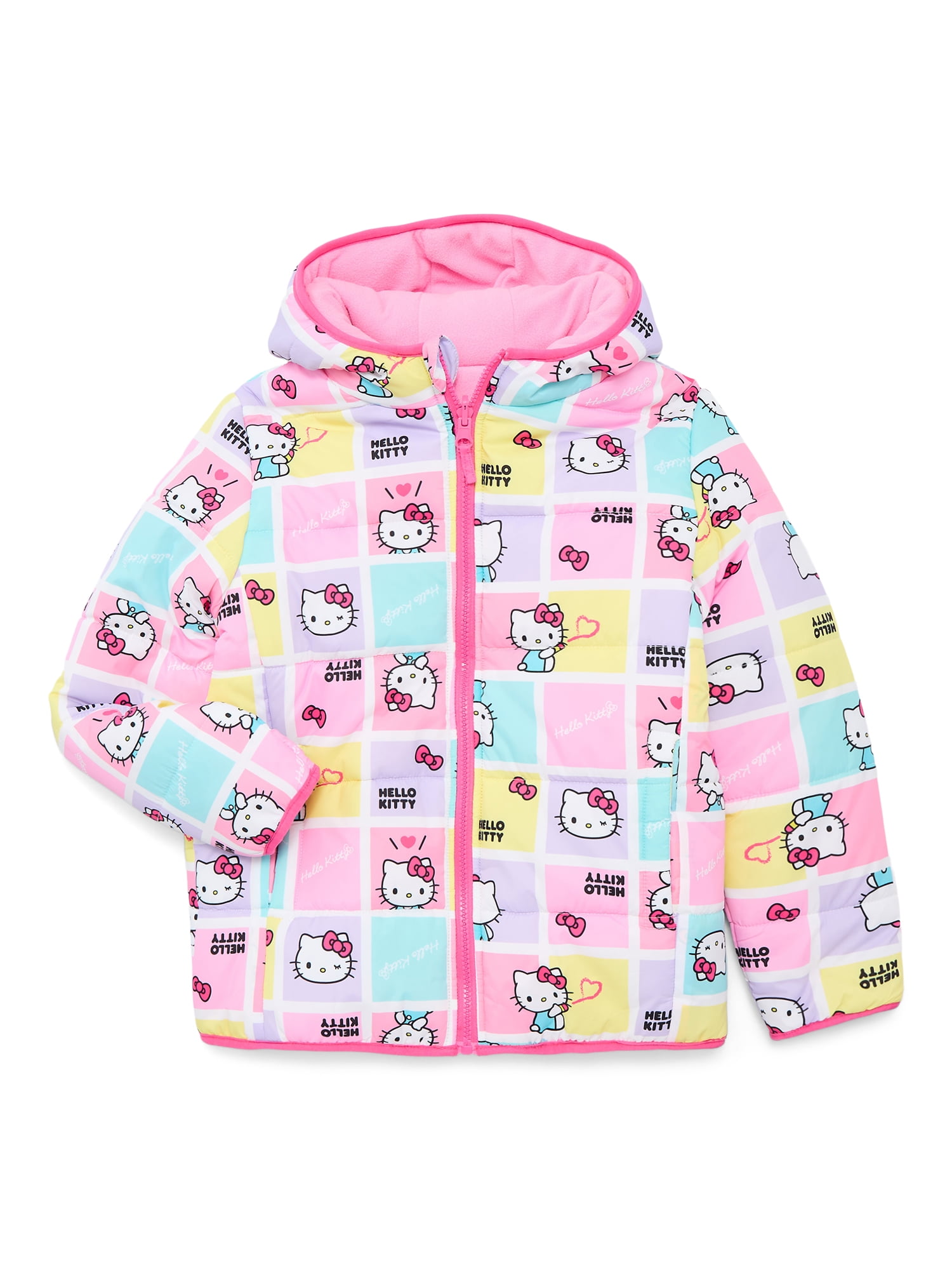 Hello Kitty Girls Puffer Jacket, Sizes 4-18