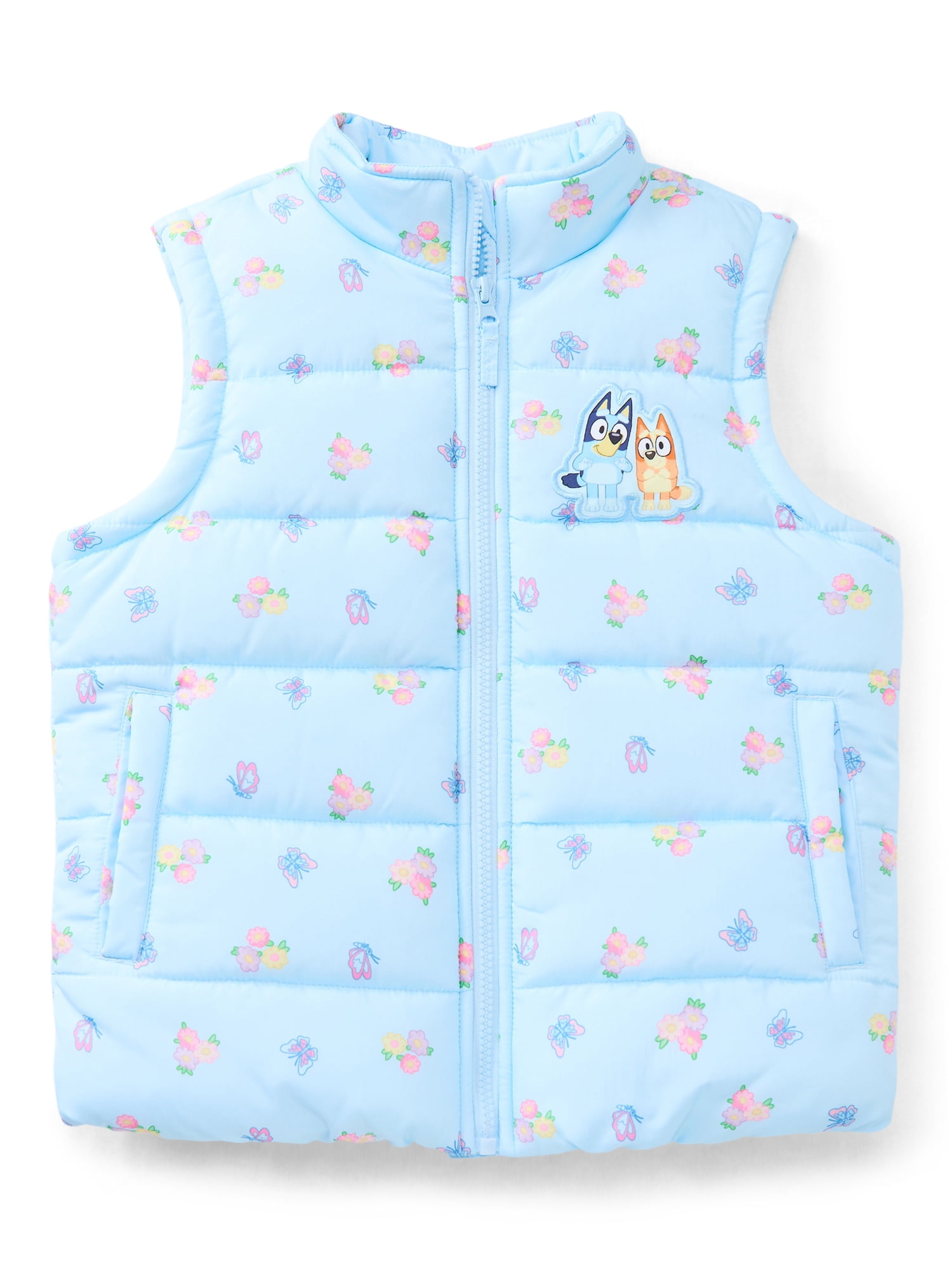 Bluey Girls Puffer Vest, Sizes 4-12