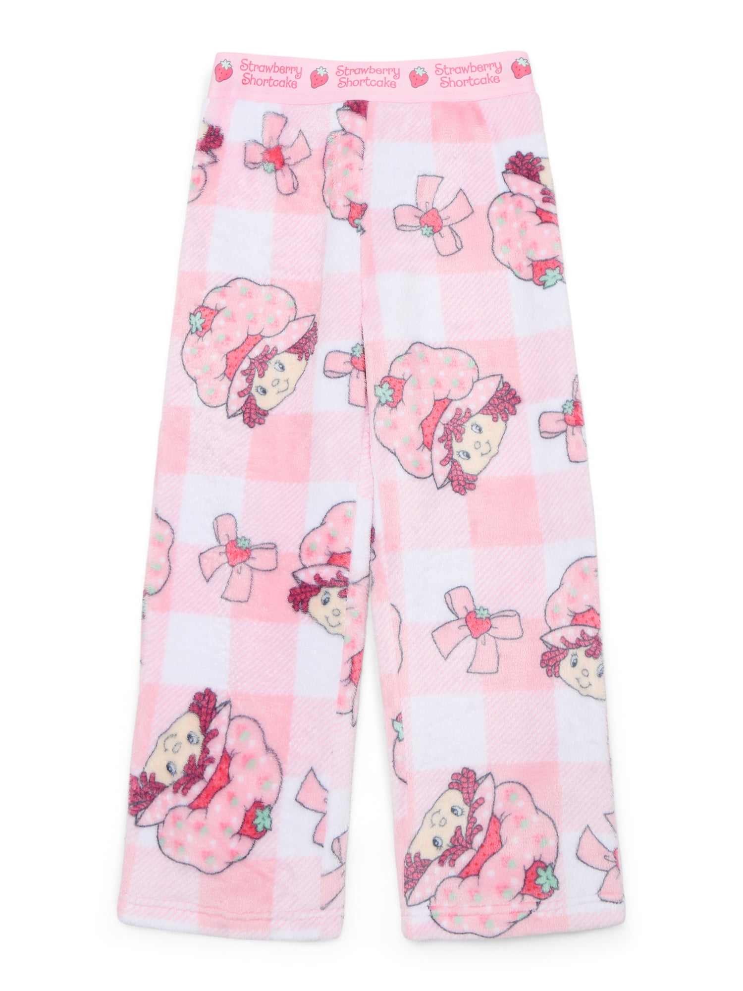 Strawberry Shortcake Little and Big Girls Plush Pajama Pants, Sizes 4-16