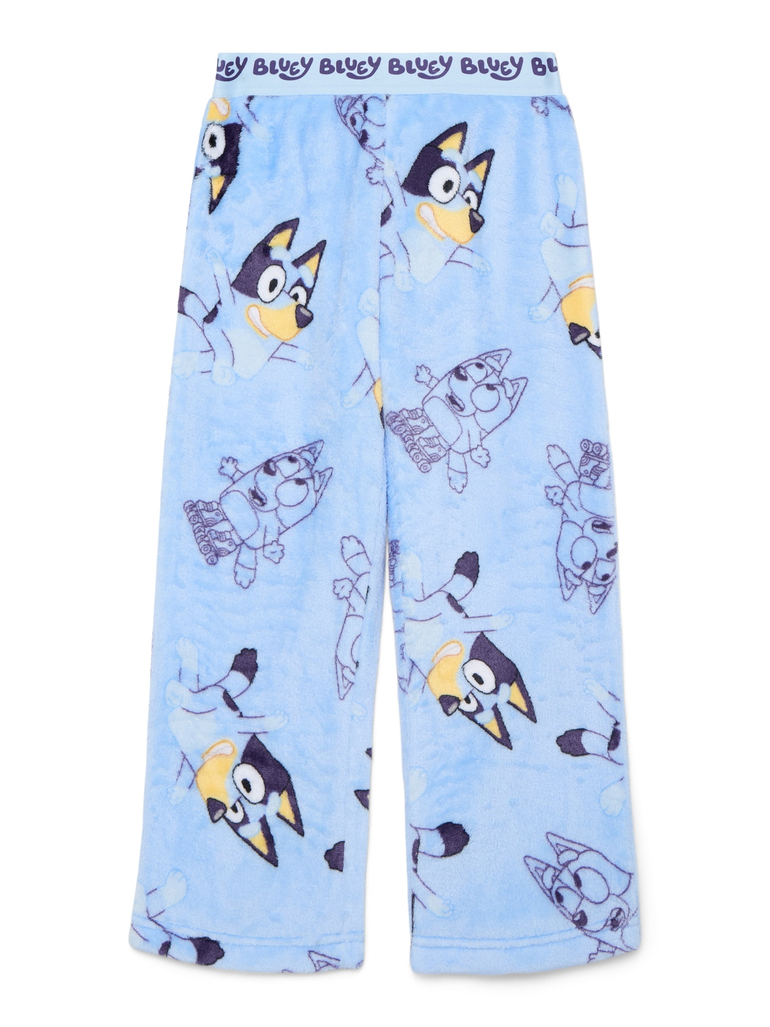 Bluey Little and Big Girls Plush Print Pajama Pants, Sizes 4-16
