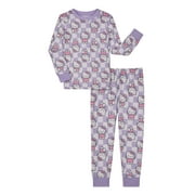 POKEMON Hello Kitty Girls Snug Fit Long Sleeve Top and Sleep Pants, 2-Piece Pajama Set, Sizes 4-10
