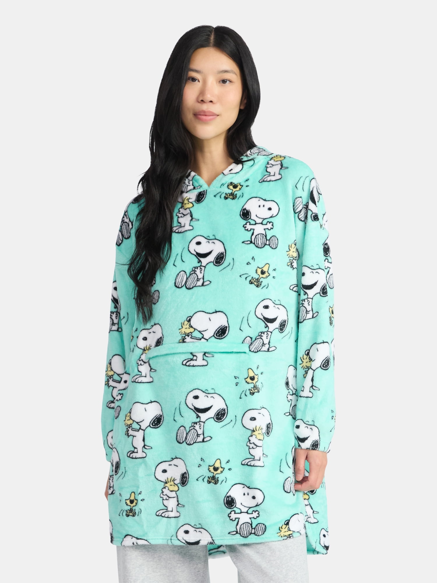 Peanuts Snoopy Plush Hooded Lounger, Women's and Women's Plus