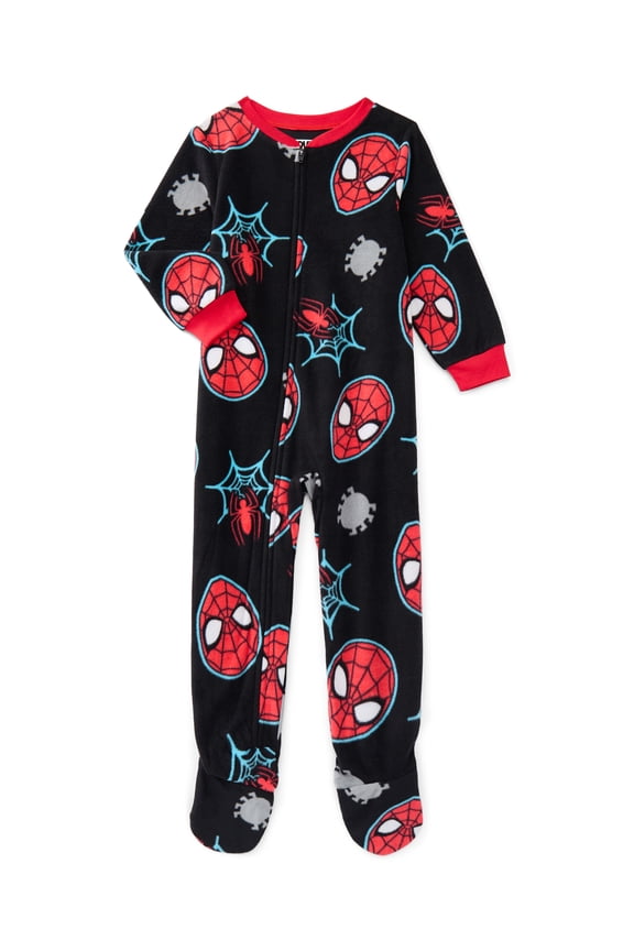 Spider-Man Toddler Unisex One Piece Sleeper Pajamas, Sizes 12M-5T