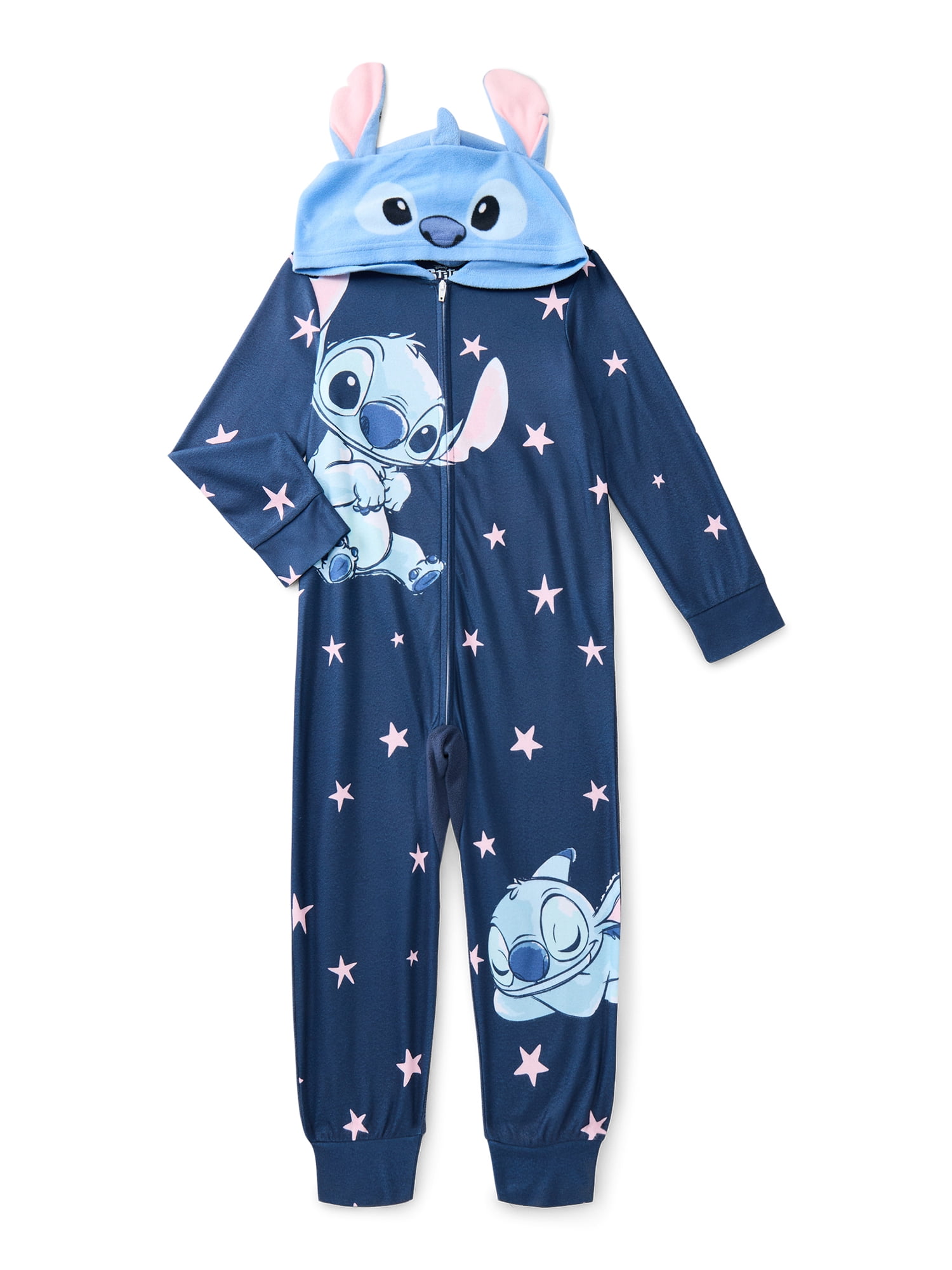 Stitch Girls Fleece Union Suit with Hood, Sizes 4-12