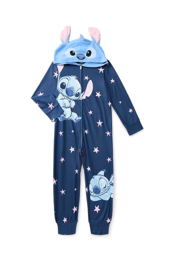 Girls Fleece Union Suit with Hood, Sizes 4-12