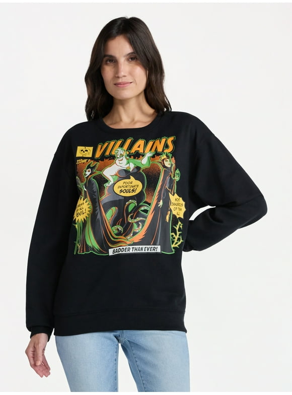 Women's Villains Sweatshirt with Long Sleeves, Sizes XXS-XXL