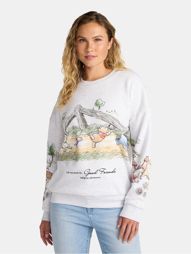 Disney Women's Winnie the Pooh Graphic Sweatshirt with Long