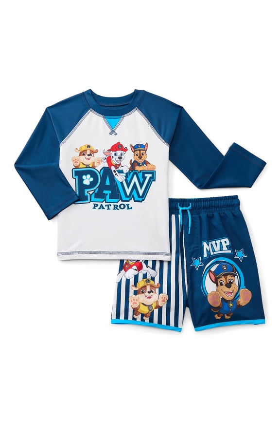 Character Toddler Boy Long- Sleeve Rash Guard and Trunk Swim Set, 2-Piece, Sizes 12M-5T