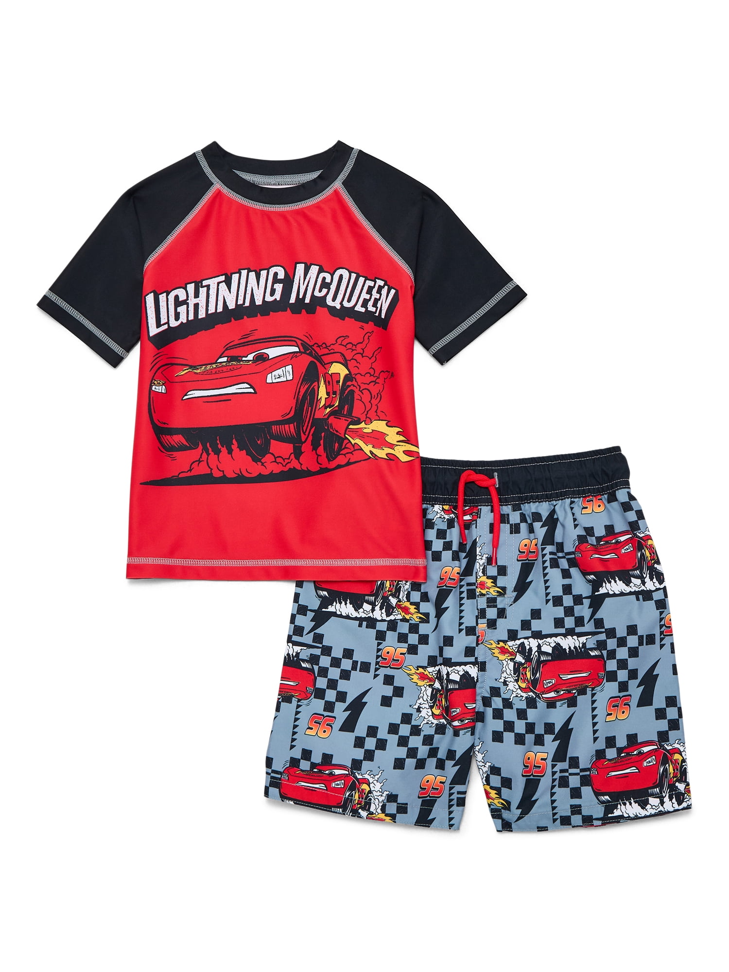 Character Toddler Boy Short-Sleeve Rash Guard and Swim Trunk Set, Sizes 12M-5T