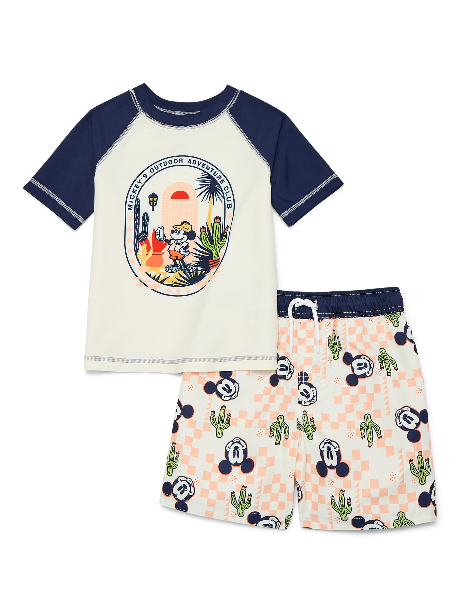 Character Toddler Boy Short-Sleeve Rash Guard and Swim Trunk Set, Sizes 12M-5T