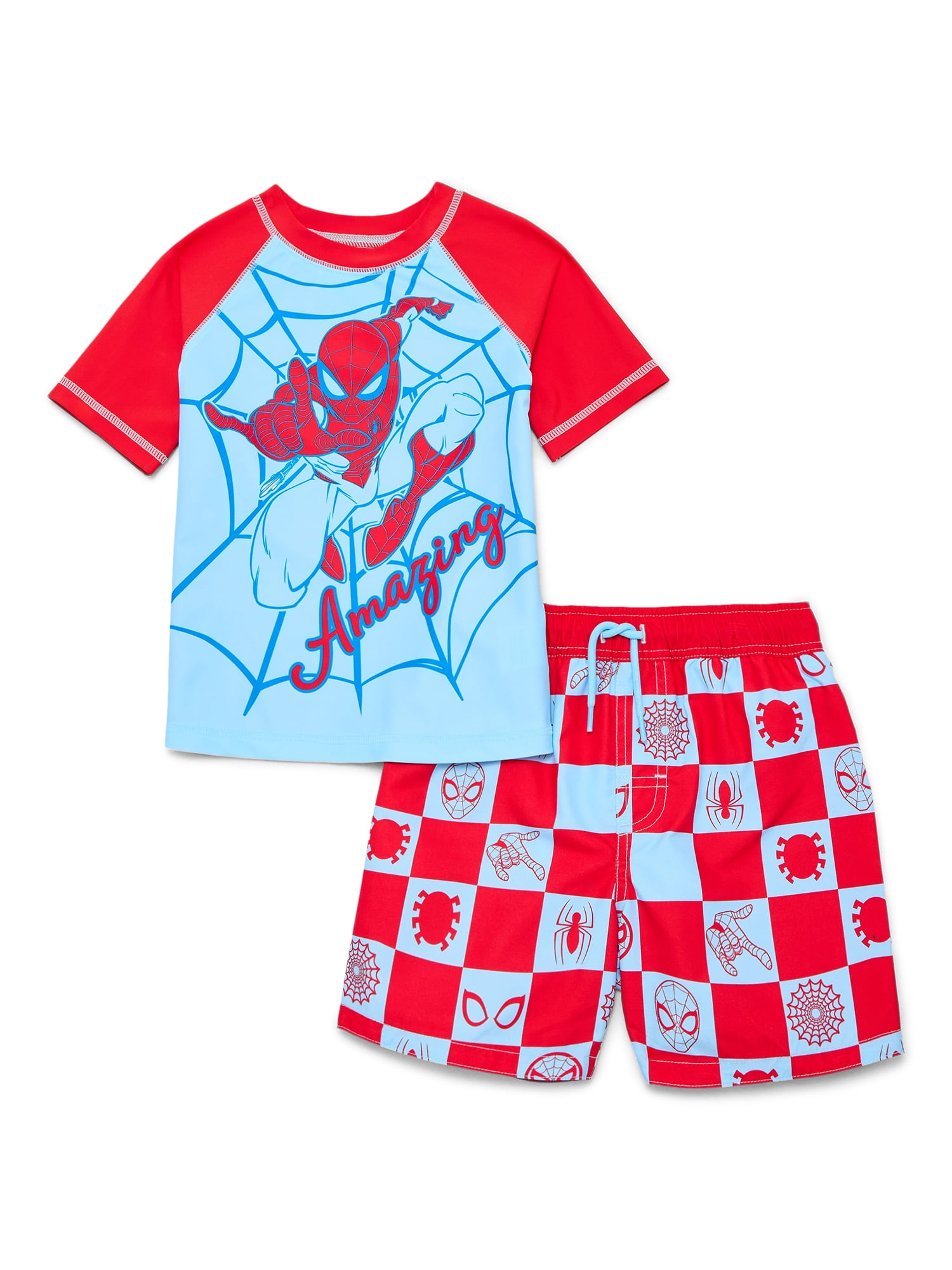Character Toddler Boy Short-Sleeve Rash Guard and Swim Trunk Set, Sizes 12M-5T