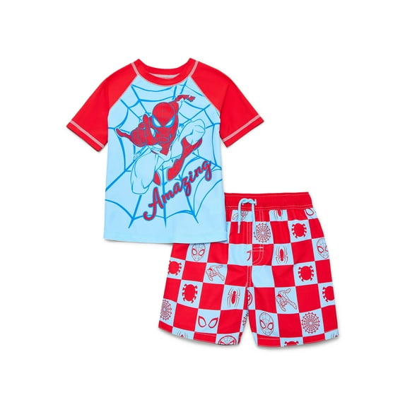 Character Toddler Boy Short-Sleeve Rash Guard and Swim Trunk Set, Sizes 12M-5T