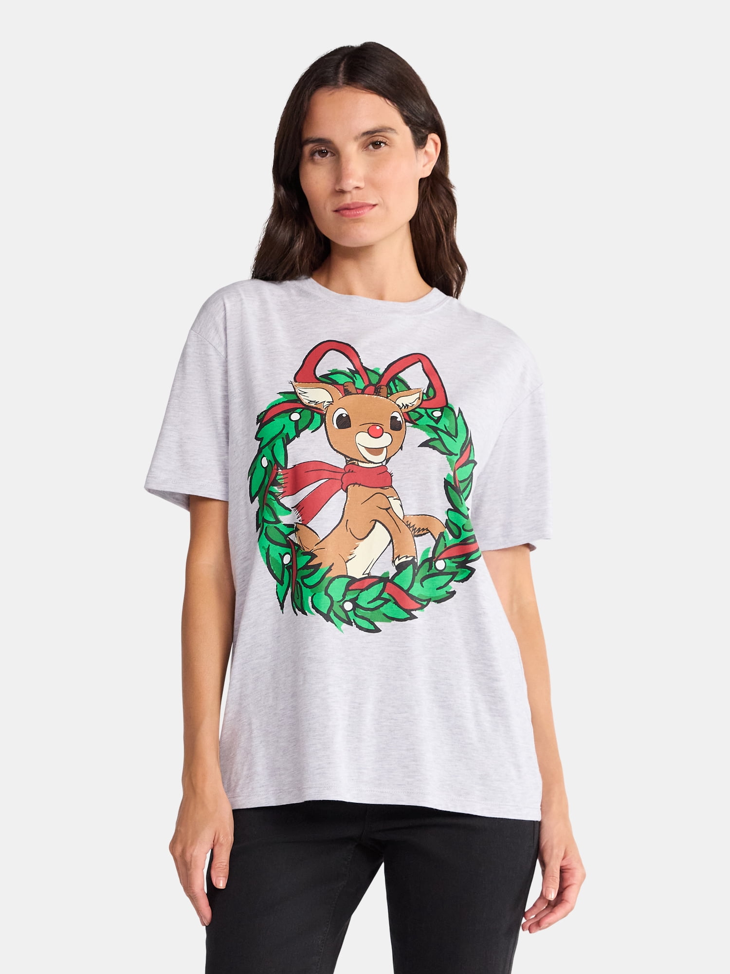 Rudolph the Red-Nosed Reindeer Women's Christmas Graphic Tee, Sizes XXS-XXL