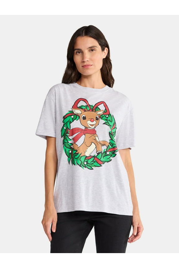 Women's Christmas Graphic Tee, Sizes XXS-XXL