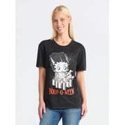 Betty Boop Women's Graphic Print Washed Tee with Short Sleeves, Sizes XXS-XXL