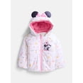 thumbnail image 1 of Disney Minnie Mouse Toddler Girls Hooded Puffer Jacket, Sizes 12M-5T, 1 of 3
