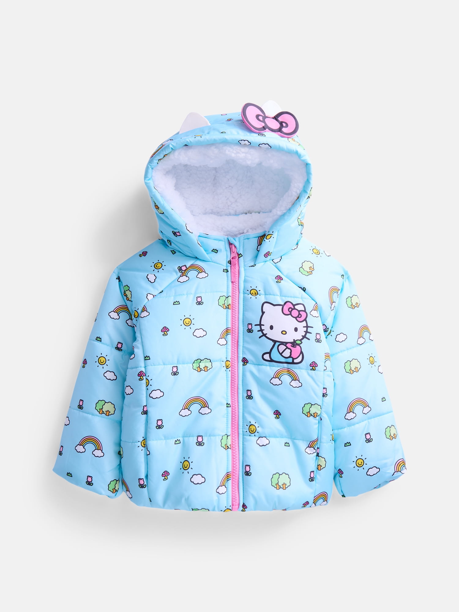 Hello Kitty Toddler Girls Hooded Puffer Jacket, Sizes 12M-5T