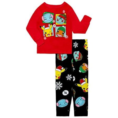 Pokémon Boys Long Sleeve Top and Pants Sleep Set, 2-Piece, Sizes 4-10
