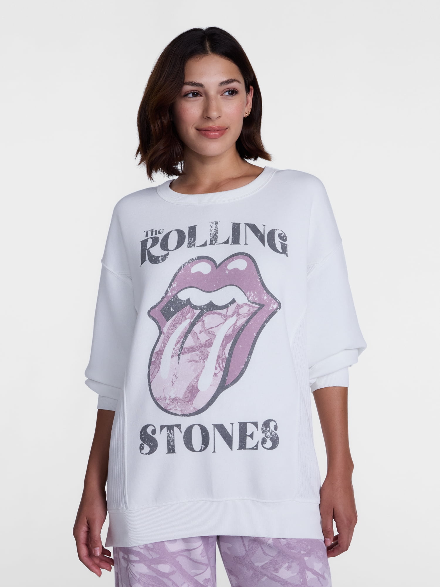 Rolling Stones Women's Graphic Sleep Top with Long Sleeves, Sizes XS-3XL