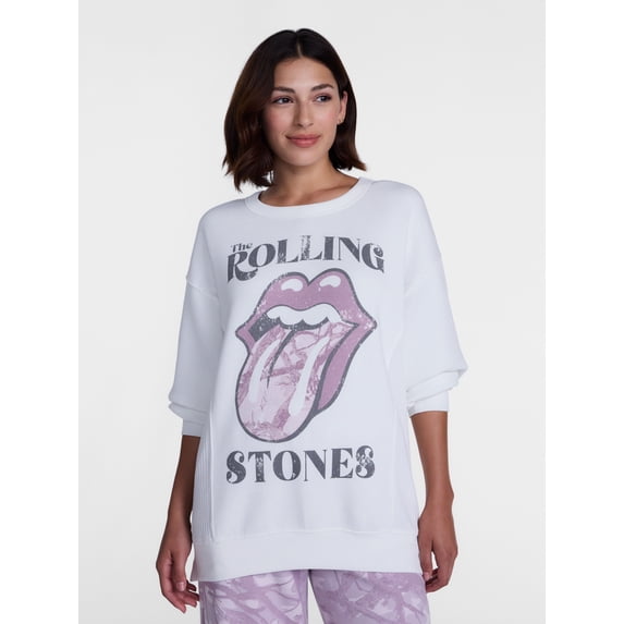 Rolling Stones Women's Graphic Sleep Top with Long Sleeves, Sizes XS-3XL