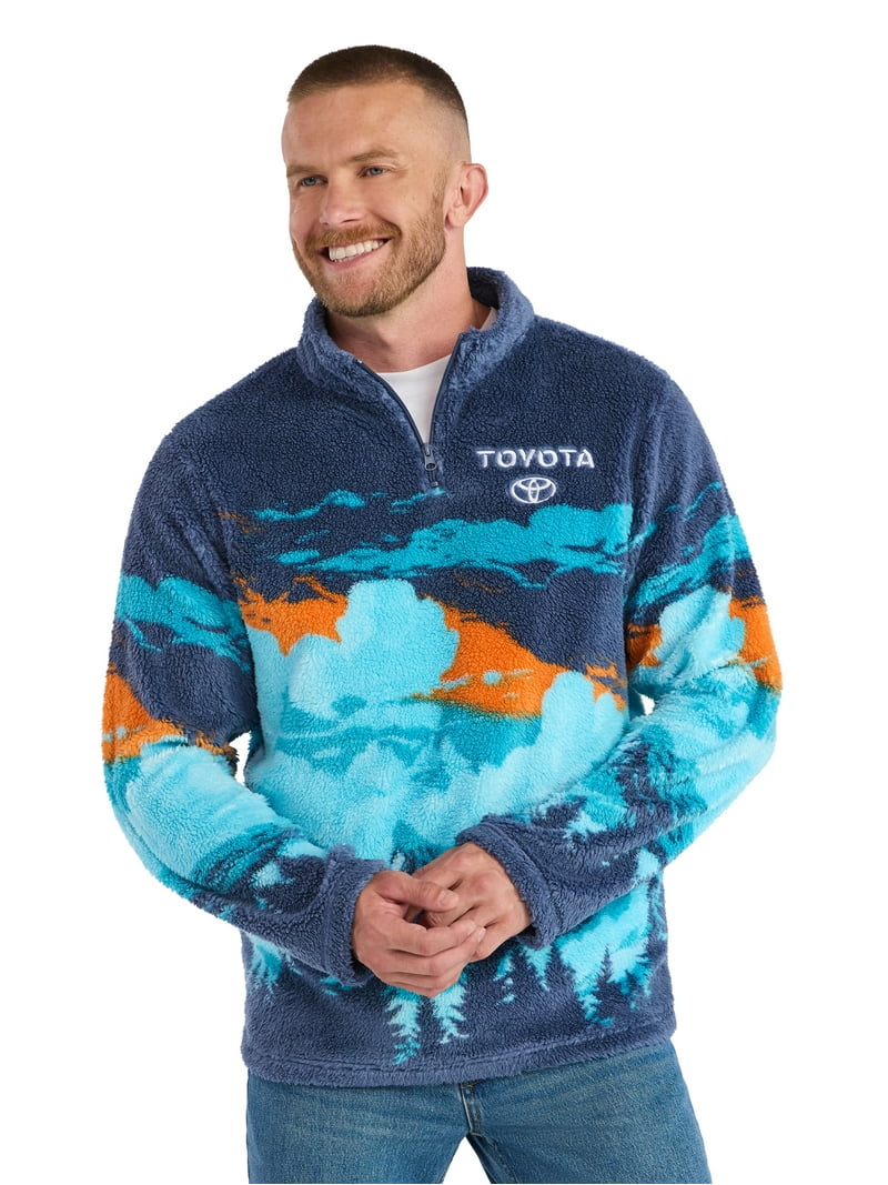 Toyota Men's and Big Men's Scenic Print Fleece Quarter Zip Jacket