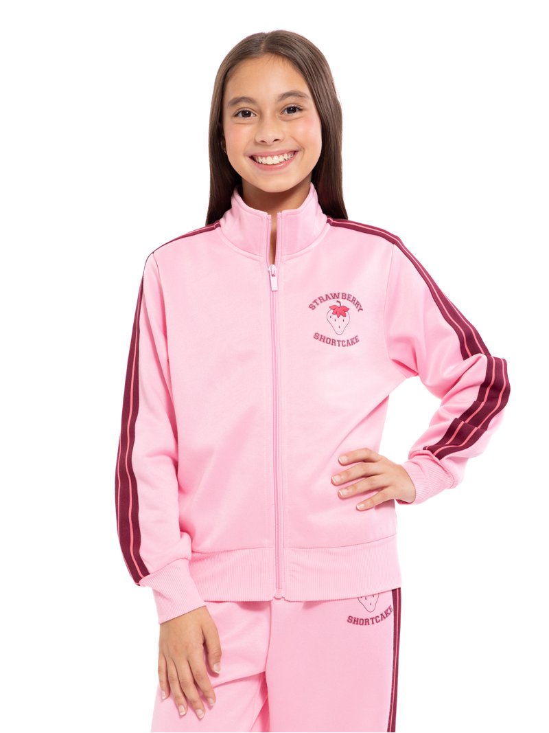 Strawberry Shortcake Girls Graphic Zip Track Jacket, Midweight