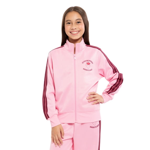 Strawberry Shortcake Girls Graphic Zip Track Jacket, Midweight, Sizes 4-16