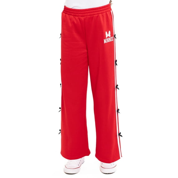 Minnie Mouse Girls Active Track Pants with Side Bows, Sizes 4-16