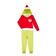 Grinch Boys Hooded Union Suit Pajama, Sizes 4-12