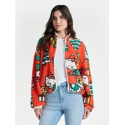 SANRIO Hello Kitty Women’s Christmas Print Woobie Fleece Jacket, Sizes XXS-XXL