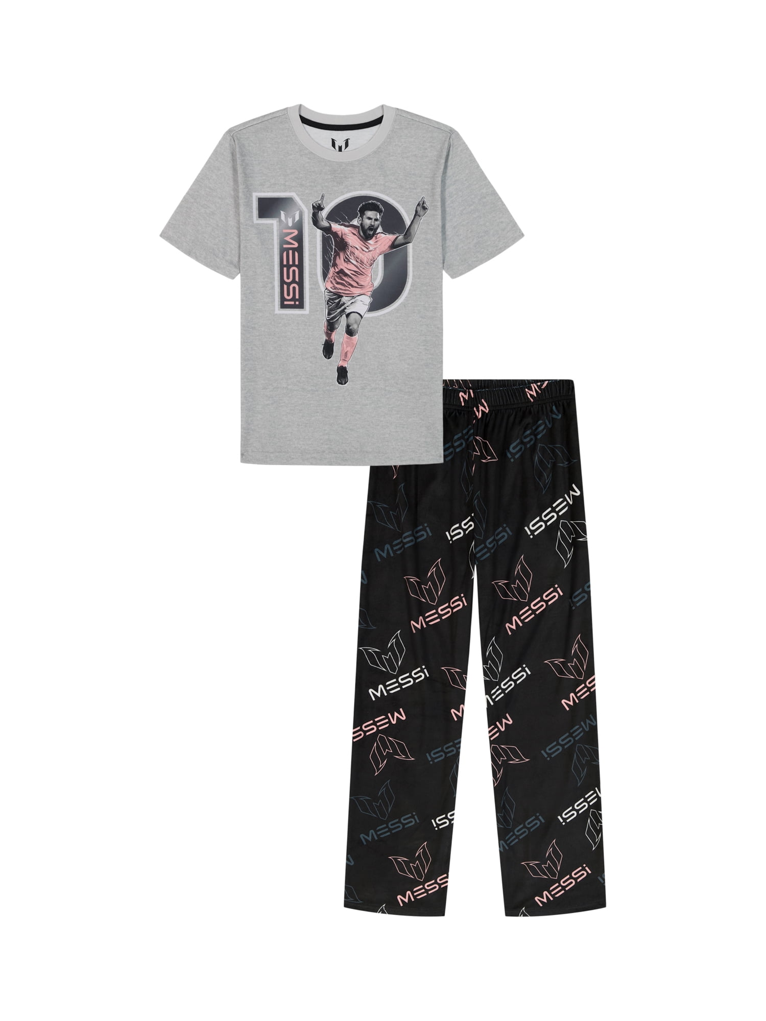 Messi Boys Short Sleeve Top and Pants Pajama Set, 2-Piece, Sizes 4-12