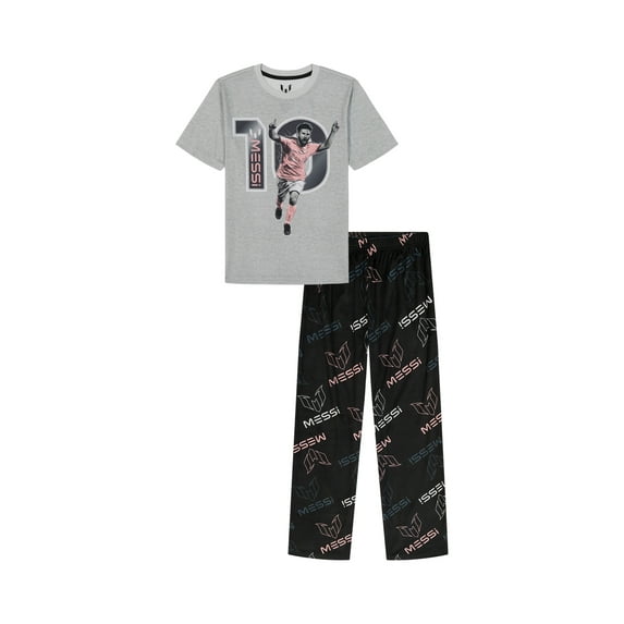 Messi Boys Short Sleeve Top and Pants Pajama Set, 2-Piece, Sizes 4-12