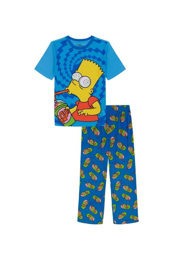 The Simpsons Boys Short Sleeve Top and Pants Pajama Set, 2-Piece, Sizes 4-12