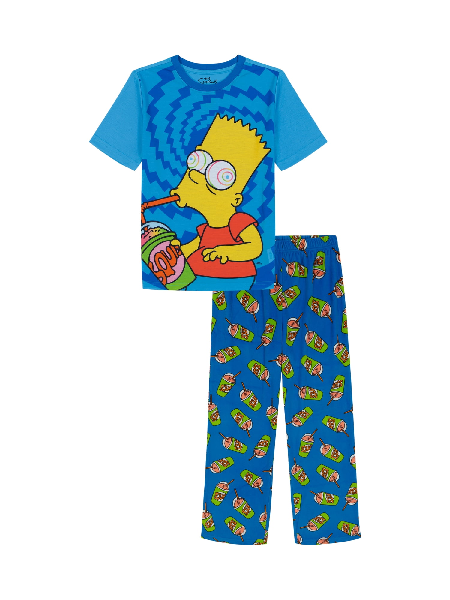 The Simpsons Boys Short Sleeve Top and Pants Pajama Set, 2-Piece, Sizes 4-12