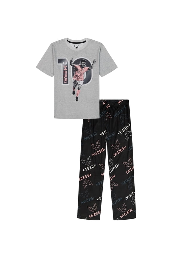 Messi Boys Short Sleeve Top and Pants Pajama Set, 2-Piece, Sizes 4-12