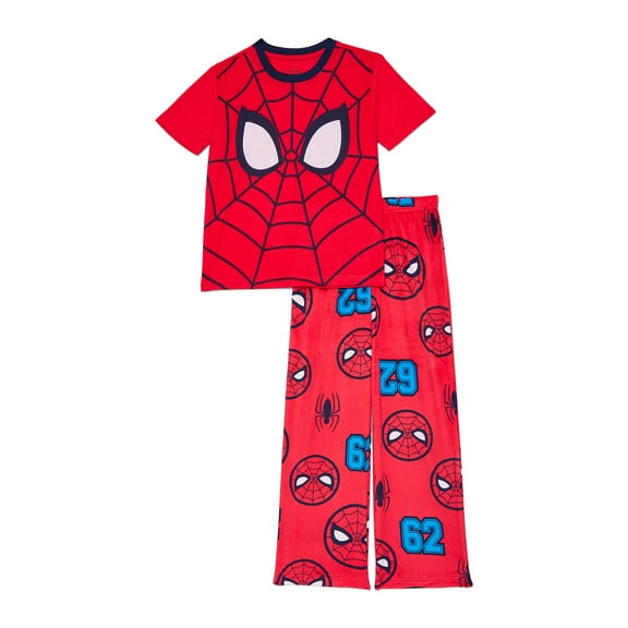 Spider-Man Boys Short Sleeve Top and Pants Pajama Set, 2-Piece, Sizes 4-12