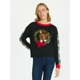 thumbnail image 1 of Rudolph Women's Embellished Christmas Sweater with Long Sleeves, Midweight, Sizes XXS-XXL, 1 of 5