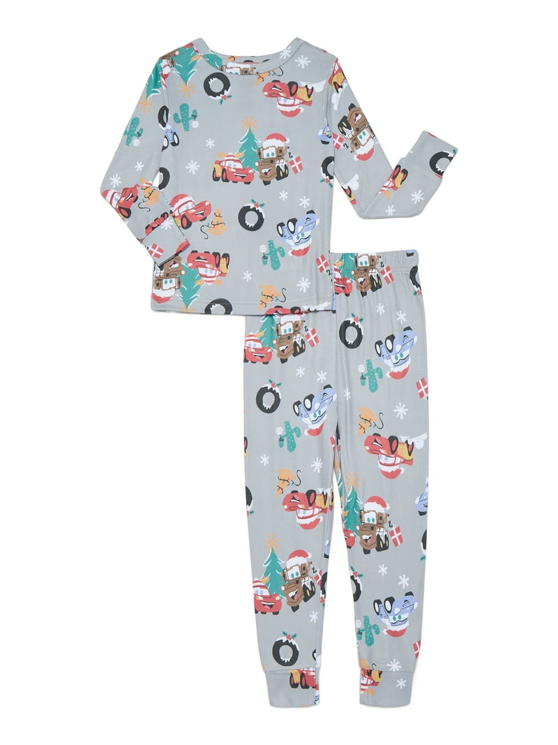 Pixar Cars Toddler Boys Christmas Snug Fit Top and Pants Pajama