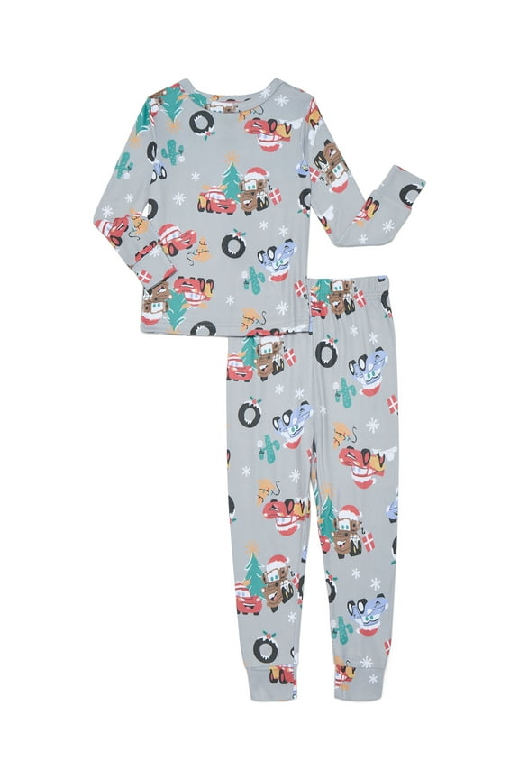 Pixar Cars Toddler Boys Christmas Snug Fit Top and Pants Pajama Set, 2-Piece, Sizes 12M-5T