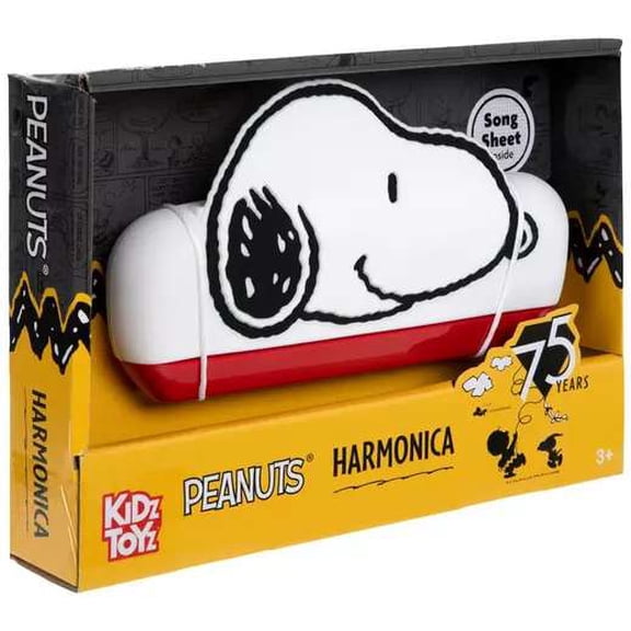 LICENSE 2 PLAY Peanuts Snoopy 4 Note Harmonica, Musical Instrument Toy, Plastic, Character Stylized Silicone Case, 8 x 1.5 x 5.5 Inches, Toddler, 0.36 Pounds