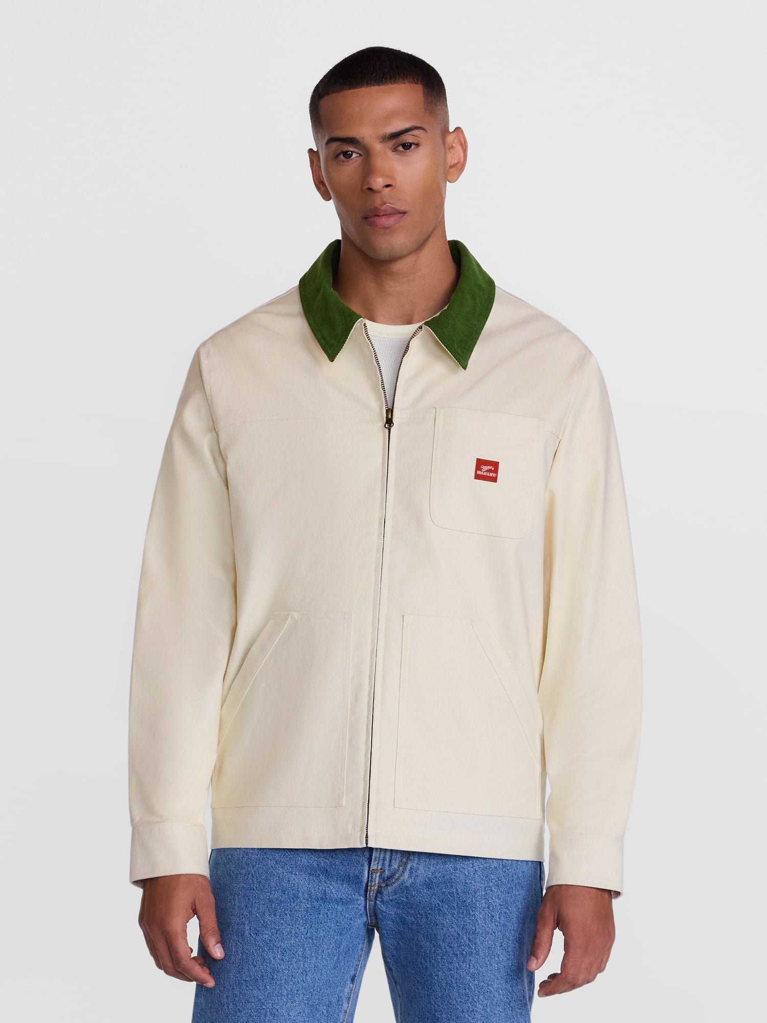 Miller High Life Men's Graphic Canvas Jacket with Long Sleeves, Sizes S-3XL