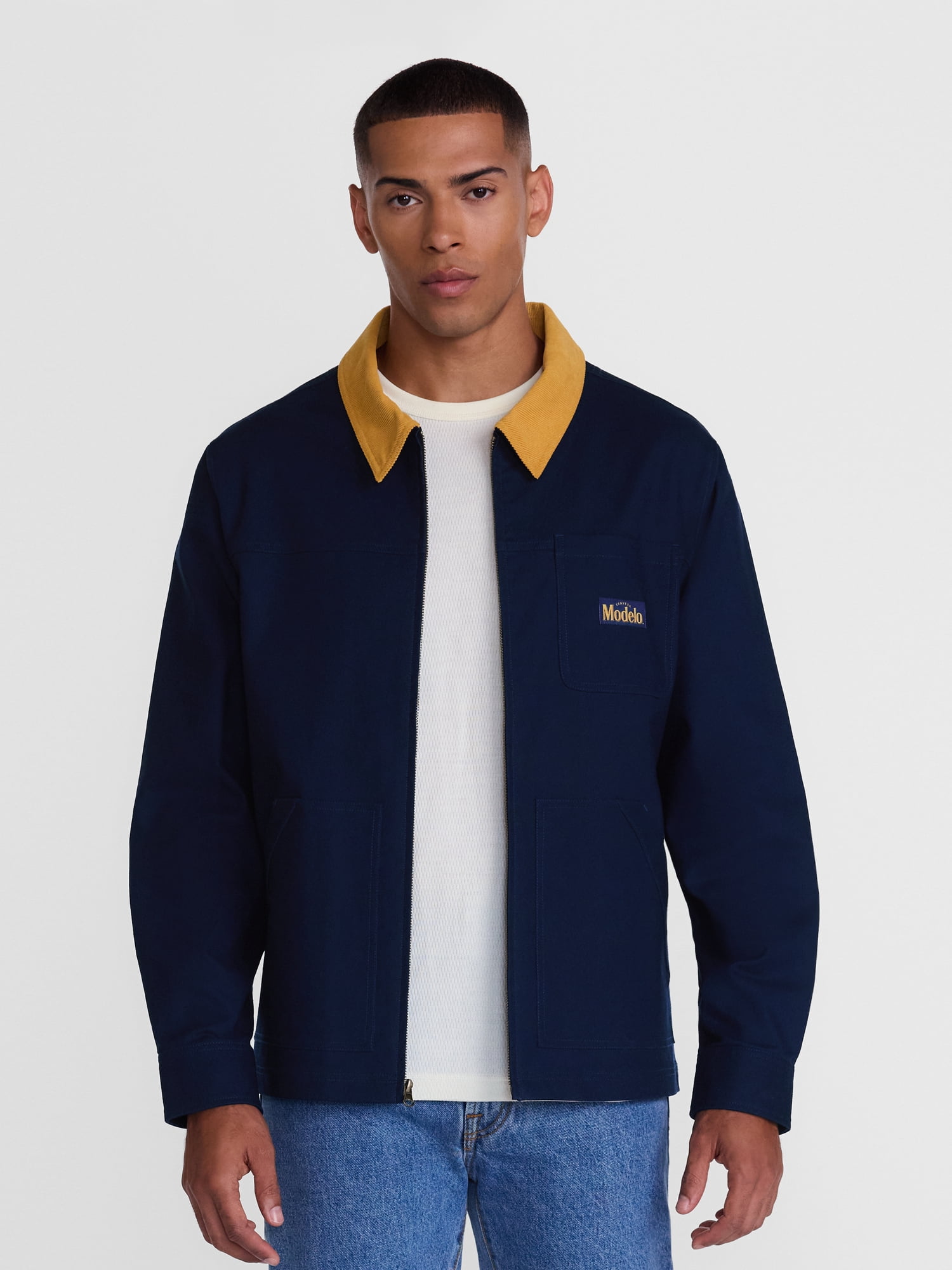 Modelo Men's Graphic Canvas Jacket with Long Sleeves, Sizes S-3XL