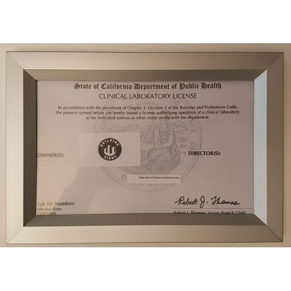 LICENSE FRAME CA 8.5 X 5.5 ( Heavy Duty - Aluminum)